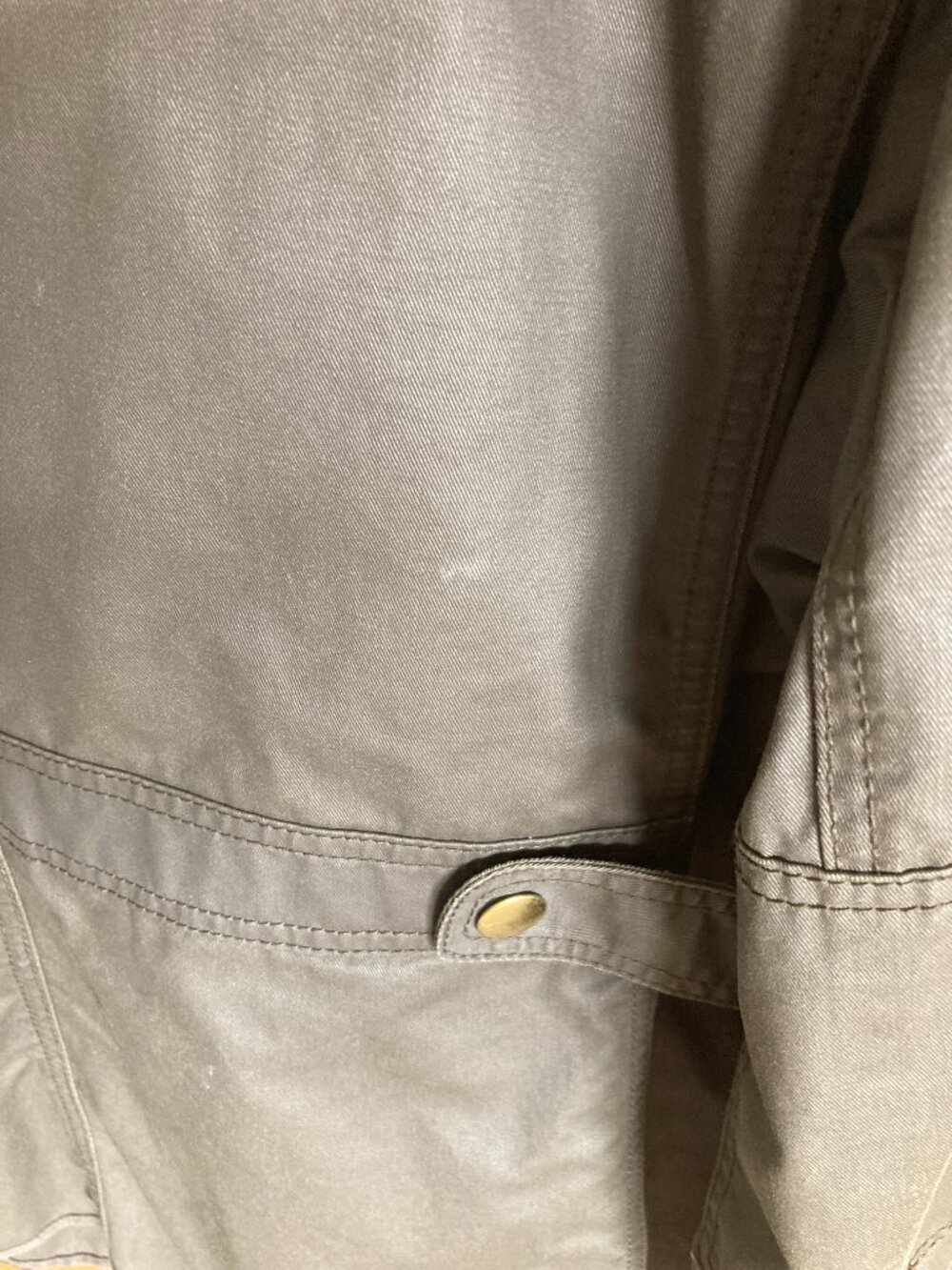 J Crew Field Jacket, XL, olive w/gold snaps & hidden zipper, good used condition - Picture 14 of 16